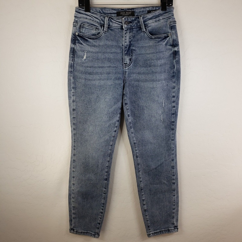 Judy Blue‎ Pants Jeans Women's Slim Fit 5/27 Blue Distressed Denim Stretch